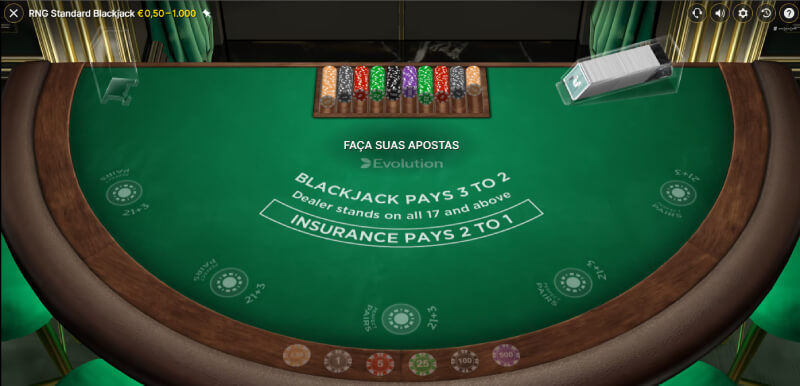 Mesa de Blackjack no Casino da ReloadBet