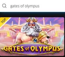 Pesquisar pela Gates of Olympus no motor de busca do ESC Casino