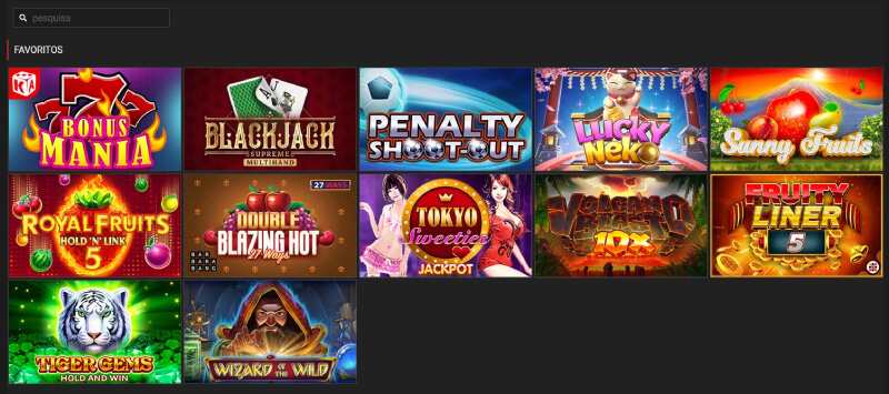 Página de jogos favoritos no casino Megapari