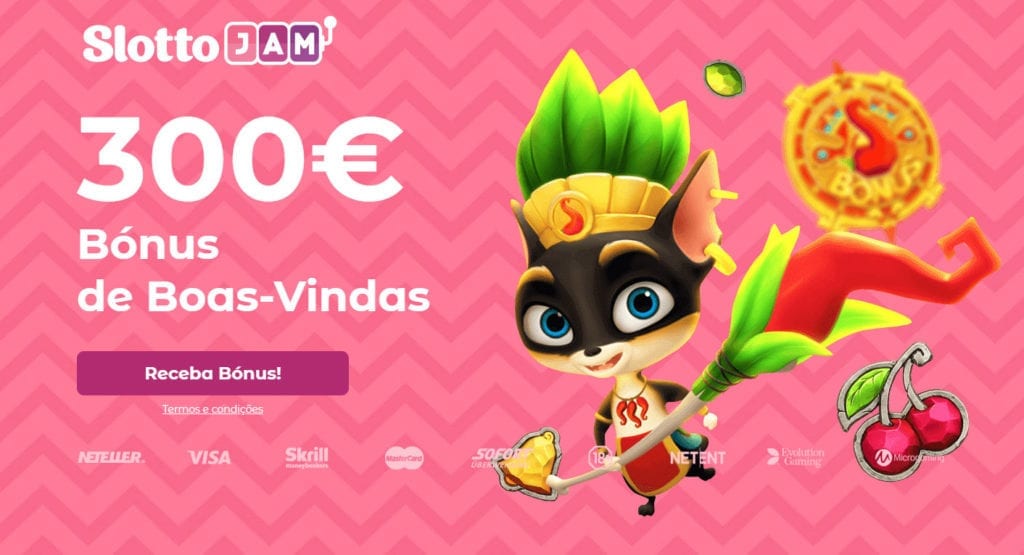 SlottoJam Portugal: Bónus 100% até 300€ no primeiro depósito!