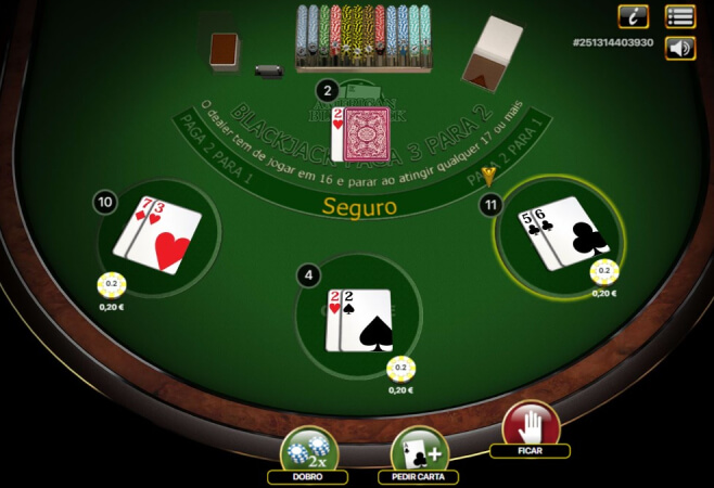 Mesa de Blackjack no Casino da Bet7