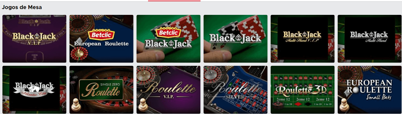 Jogos de mesa Betclic Casino