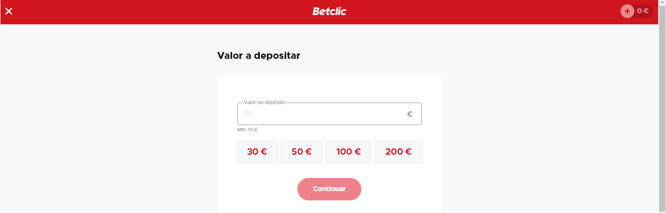 Faça depósitos na Betclic!