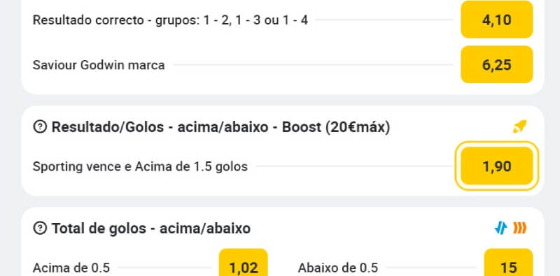 Promoção Boosted Odds nas Apostas da Betclic