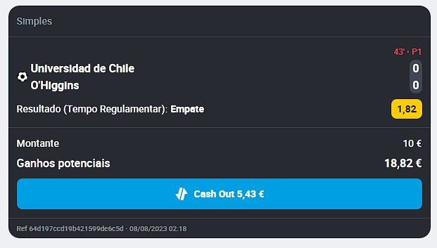 Ferramenta de Cash Out nas Apostas da Betclic