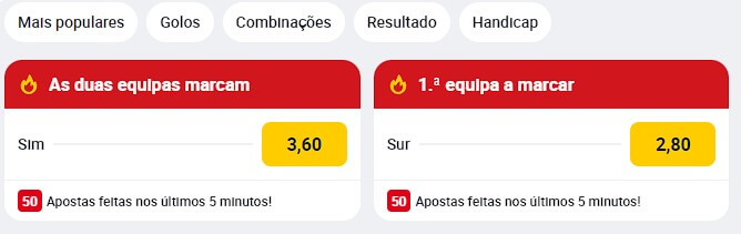 Mercados Mais Apostados nas Apostas ao Vivo da Betclic