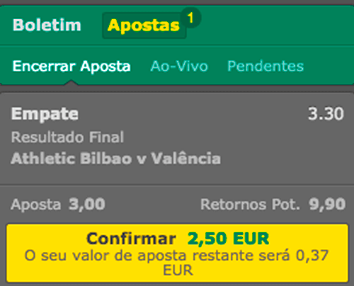 cashout parcial bet365 - confirmação