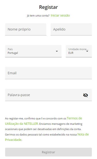 Registo na Neteller 2 - Casas de Apostas em Portugal com Neteller