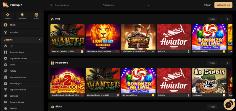 Fairspin Casino homepage