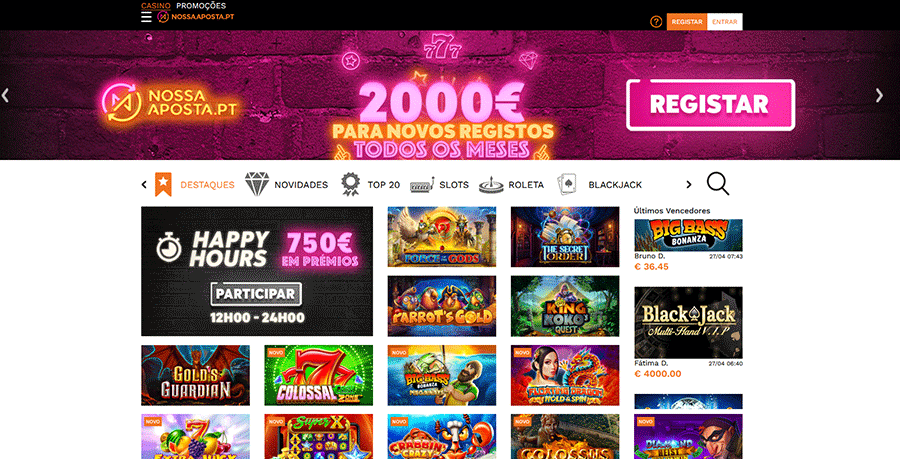 Nossa Aposta Casino » Bónus até 700€ + 300 Free Spins [Análise 2022]