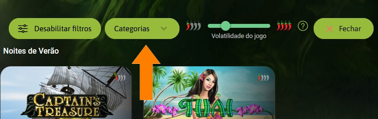 Filtrar os jogos do casino do Placard