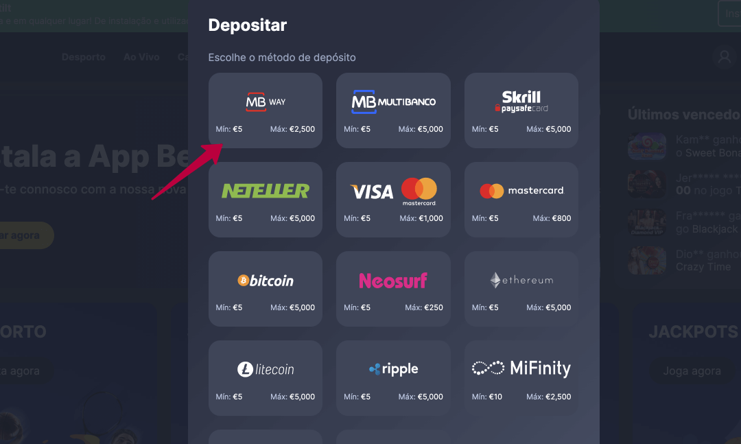 MB Way Bettilt já está disponível