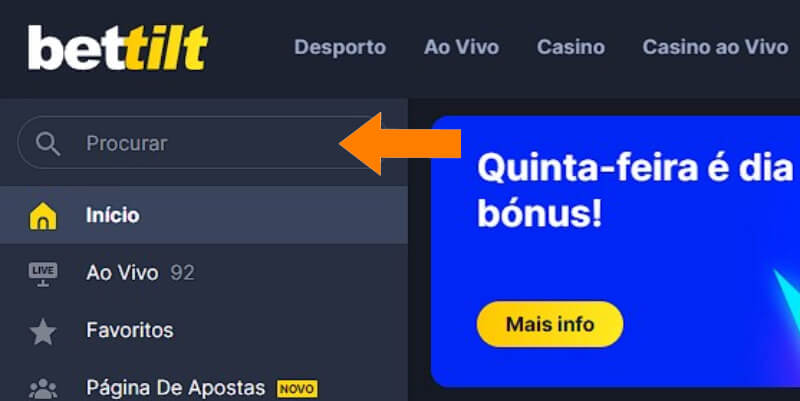 Ferramenta de Pesquisa de Eventos na Bettilt