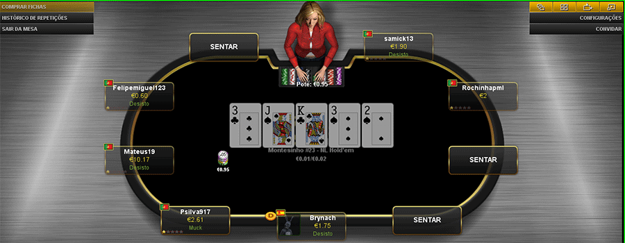 Mesa de Poker na ESC Casino Online