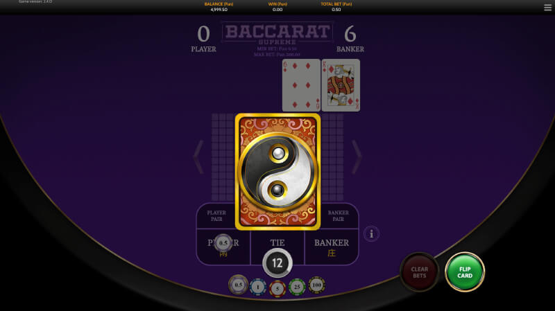 Mesa de Baccarat no Ice Casino