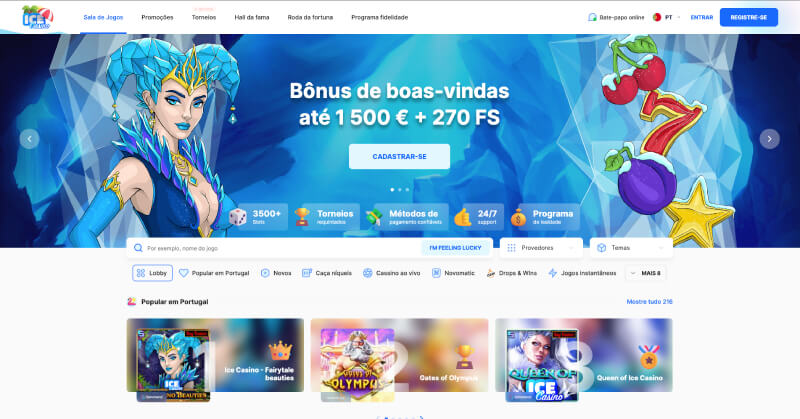 Ice Casino Portugal: Bónus até 1500€ + 270 FS [Análise 2024]