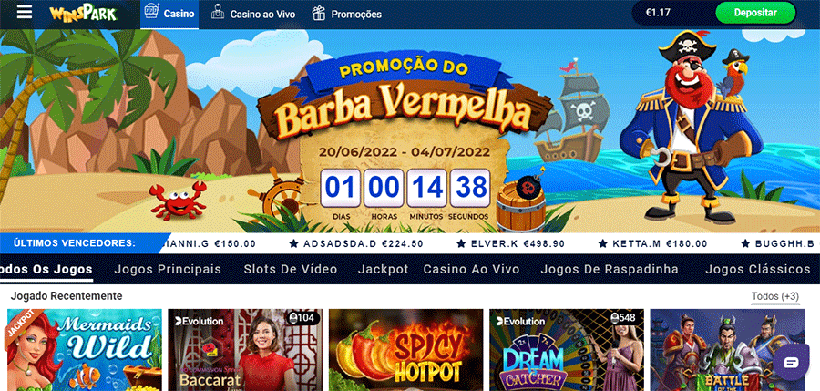 Winspark Casino – 5€ sem Depósito [Review 2024]