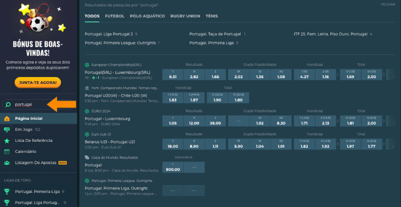 Barra de Pesquisa dos Jogos na Rokubet