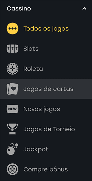 Menu de Casino