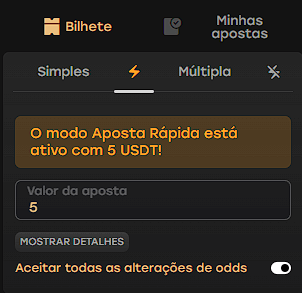 Modo de apostas rápidas na Fairspin