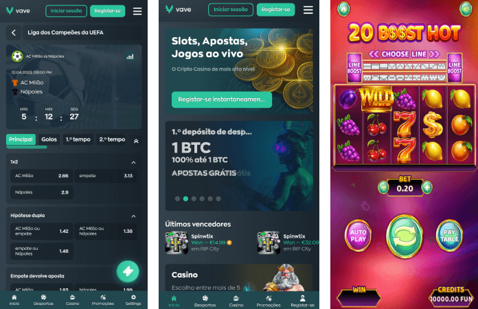 Versão Mobile do Casino Vave