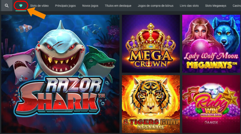 Guardar os Jogos Como Favoritos no Casino da 1Bet