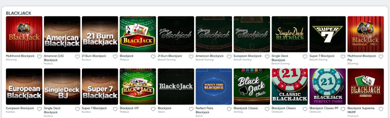 Categoria de Blackjack no Casino da Ivibet