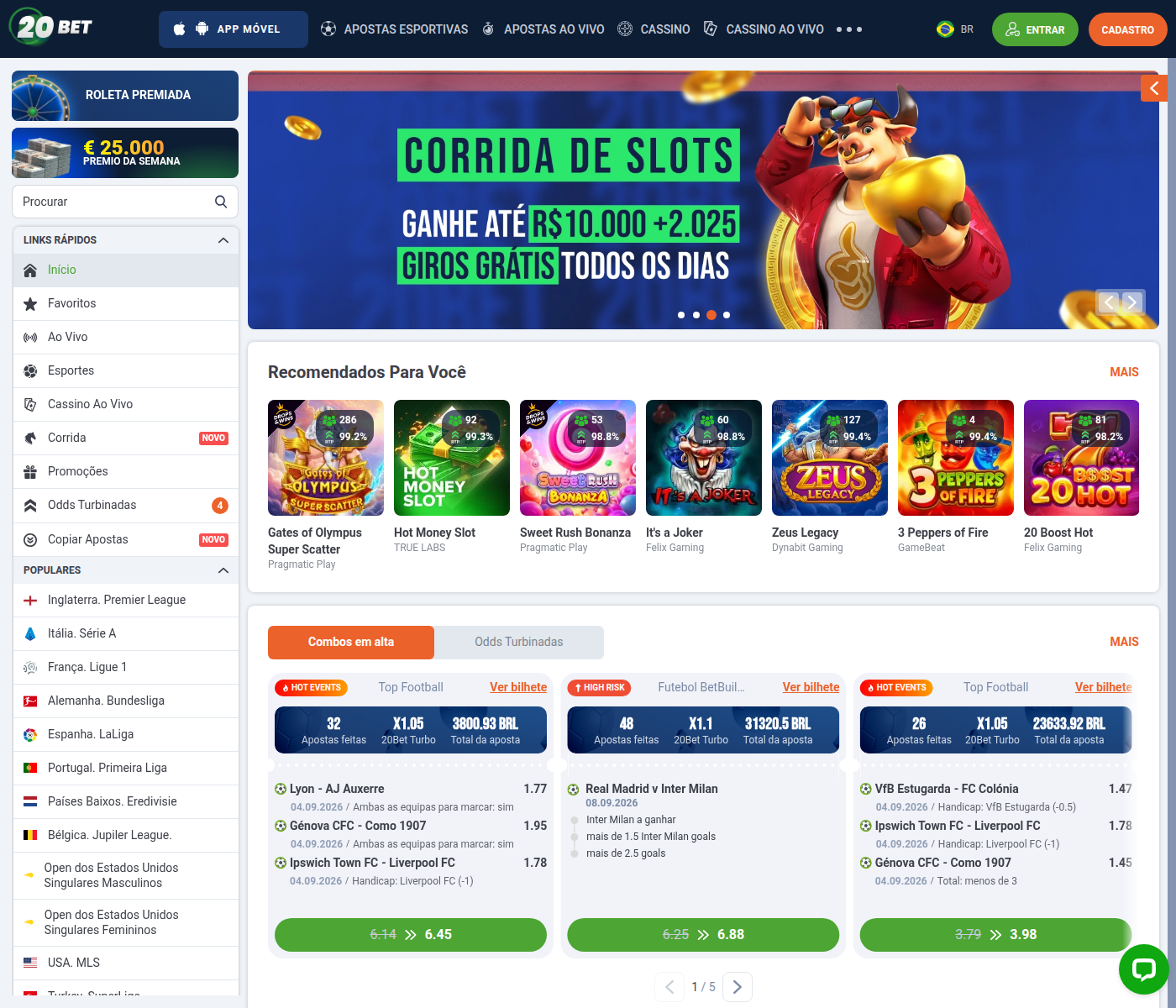 Recurso Copiar Apostas e 20Bet Turbo na plataforma