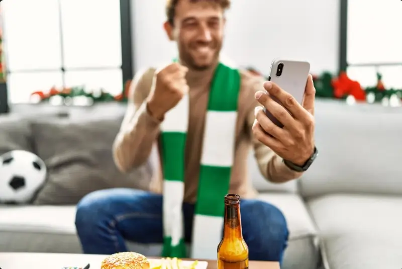 Imagem de apostador ganhando aposta