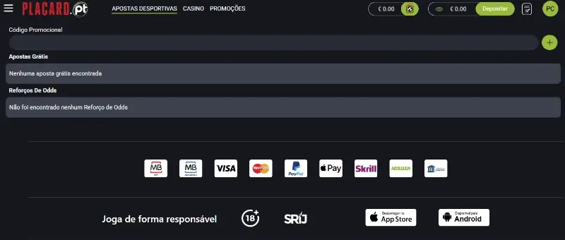 Ativar o código promocional da Placard
