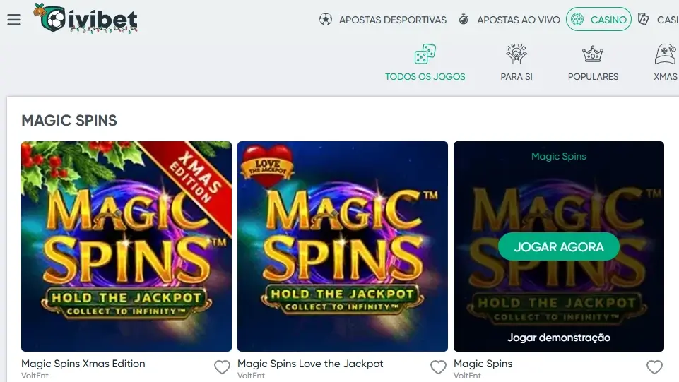 Ativar o modo demo das slot machines no casino da Ivibet