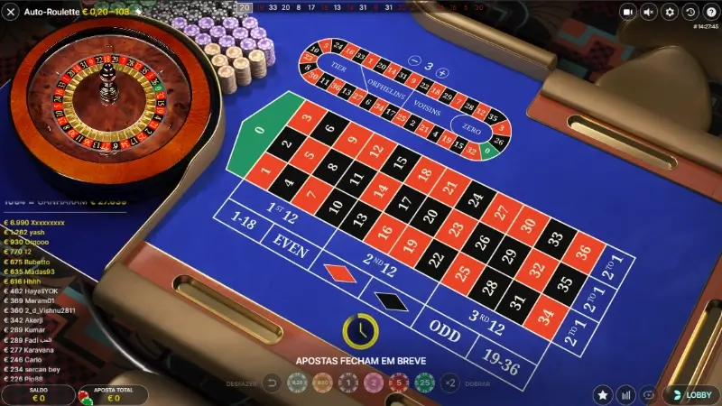 Jogo Auto Roullette no casino da ESC Online