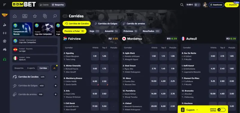Página de apostas em cavalos na BDMBet
