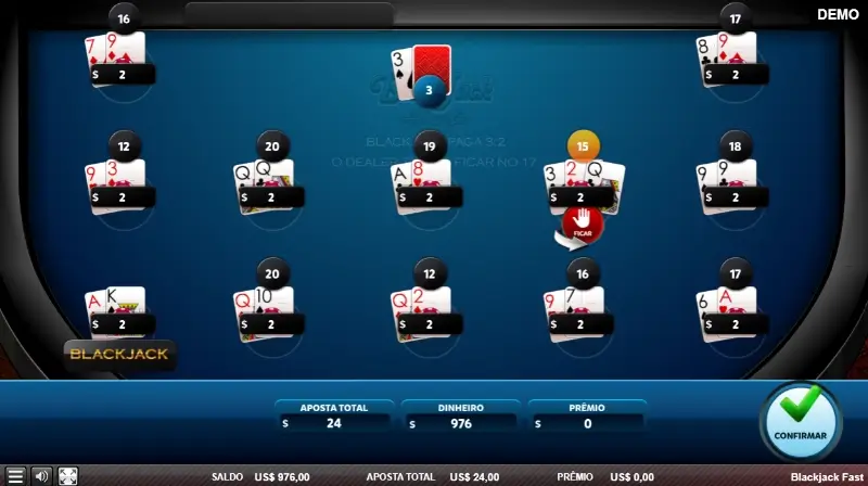 Jogo de mesa Blackjack Fast no 22Casino