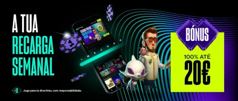 Bónus de recarga semanal de 100% até 20€ na VersusBet