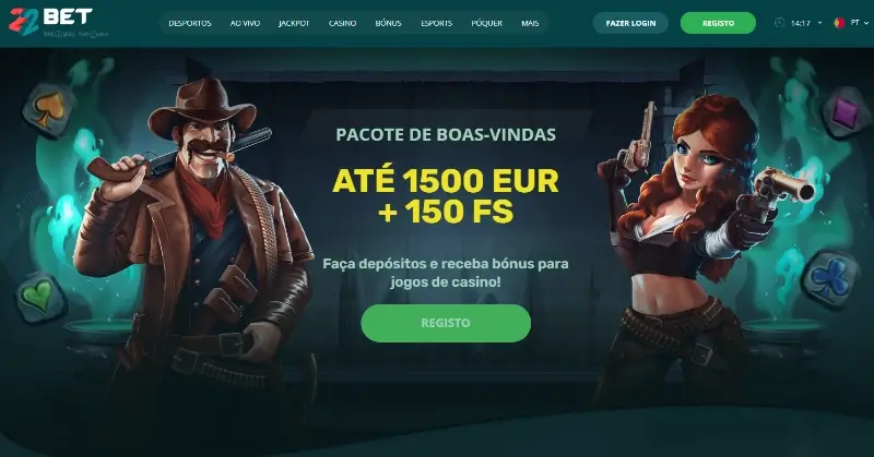 Bónus de boas-vindas de casino na 22Bet