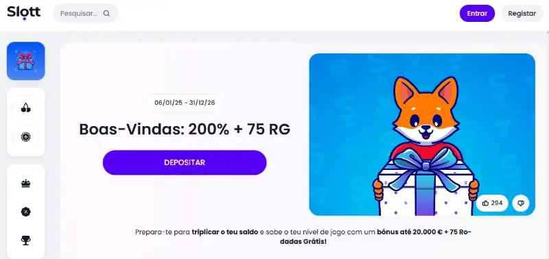 Bónus de casino na Slott