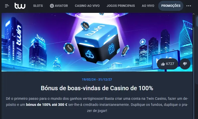 Bónus de boas-vindas do Twin Casino