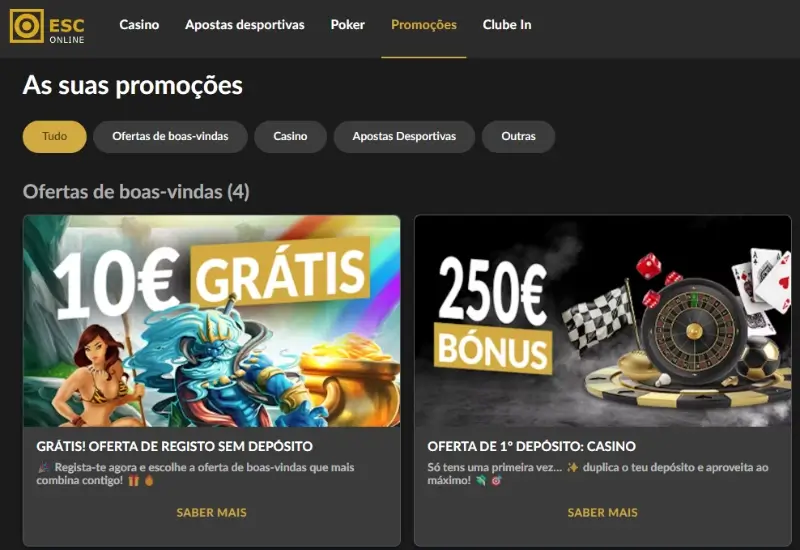 Bónus de casino na ESC Online