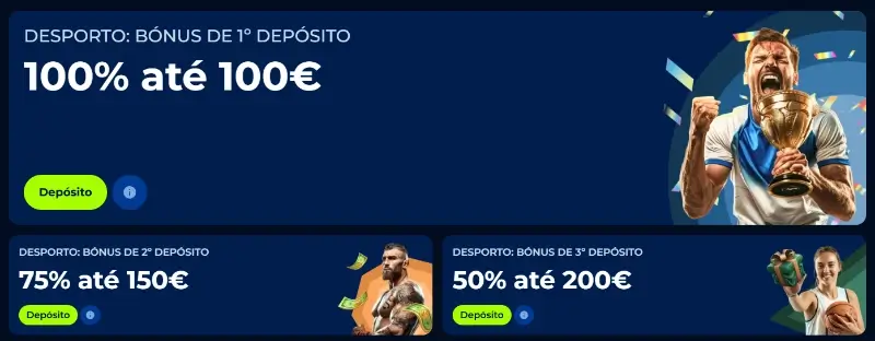 Bónus de boas-vindas nos 3 primeiros depósitos da BillionaireSpin