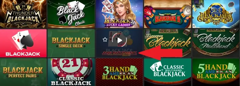 Botão para jogar de forma gratuita no casino da Megapari