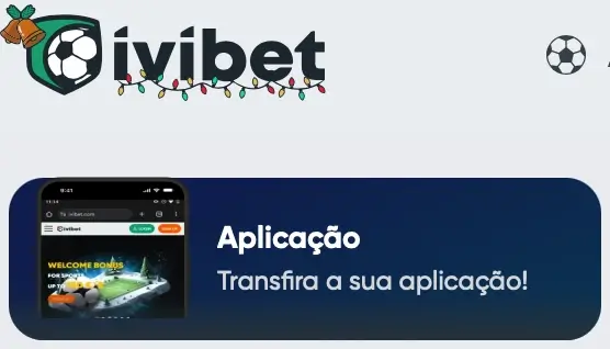 Botão para download da app no site da Ivibet