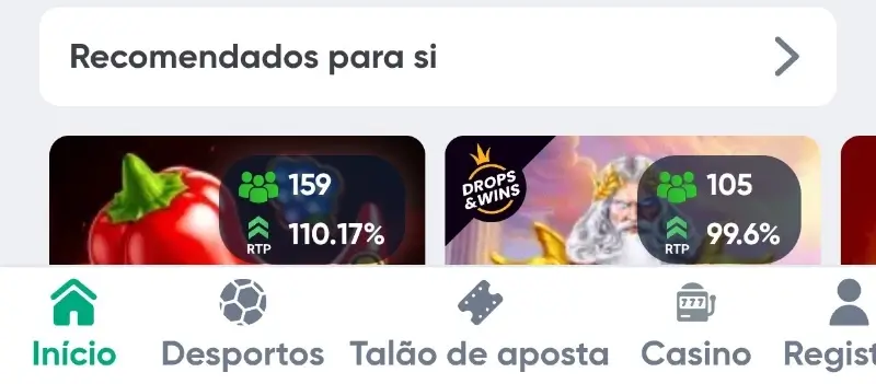 Bug na aplicação da Ivibet com o botão de perfil cortado