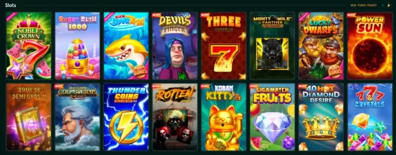 Página de Slot machines no Casinia Casino