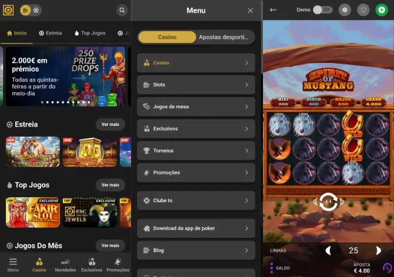 Aplicação de casino da ESC Online
