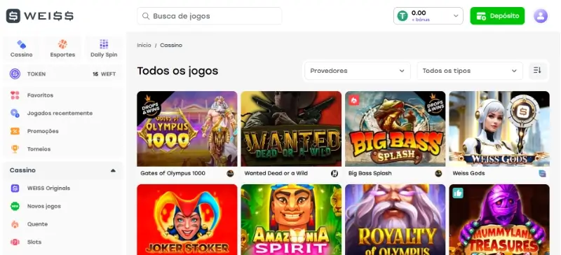 Página de Casino da Weiss