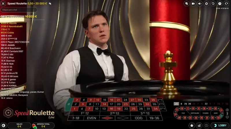Jogo de roleta no casino ao vivo da Flagman