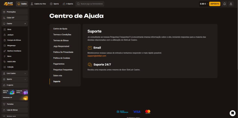 Centro de Ajuda da SlotLair