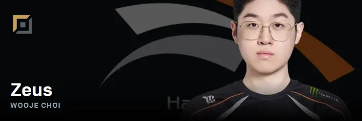 Jogador de LoL Choi “Zeus” Woo-je (Hanwha Life eSports)
