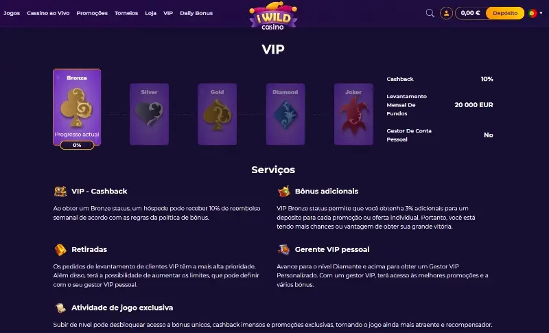 Clube VIP do iWild Casino